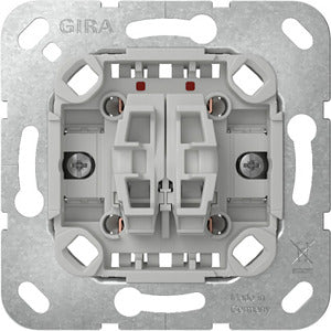 GIRA 312800 Einsatz Tastschalter 10 AX 250 V~ Wechselschalter 2fach mit Befestigungskrallen