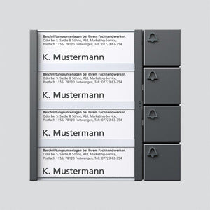 SIEDLE 200038797-00 Bus-Tasten-Modul BTM 650-04 DG Dunkelgrau-Glimmer