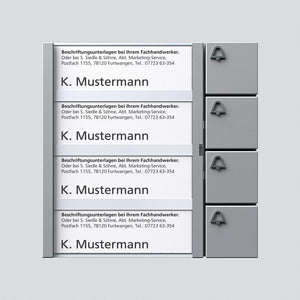 SIEDLE 200035528-00 Tasten-Modul TM 612-4 SM Silber-Metallic