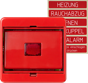 JUNG 561GLRT Abdeckung mit Glasscheibe 1fach Serie CD rot