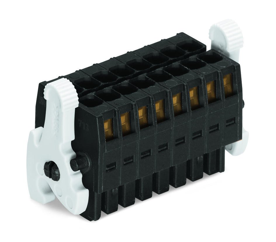 WAGO 713-1104-037-000 1-Leiter-Federleiste 2-reihig CAGE CLAMP 1,5 mm² 8-polig schwarz