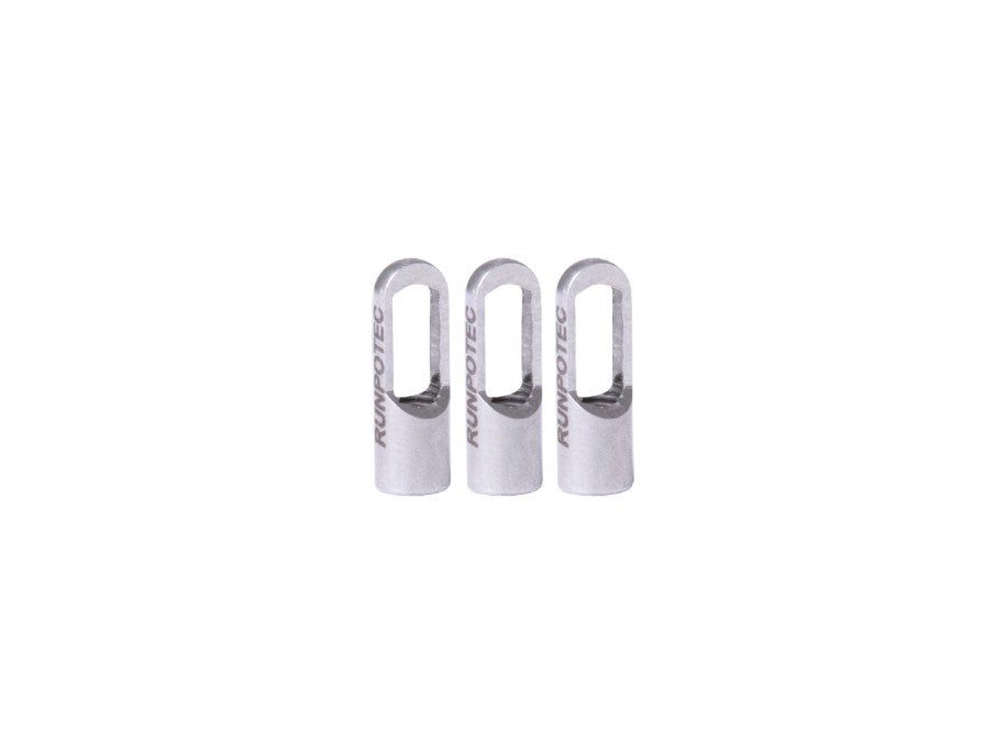 Produktbezogene Ersatzteile/Zubehör von Runpotec. Zugösen SET Edelstahl - Ø 7 mm mit RTG Ø 6mm Gewinde Kompatibel zu RUNPOTEC POWER REX, Glasfaserstäben Ø 4,5 mm und 6 mm.