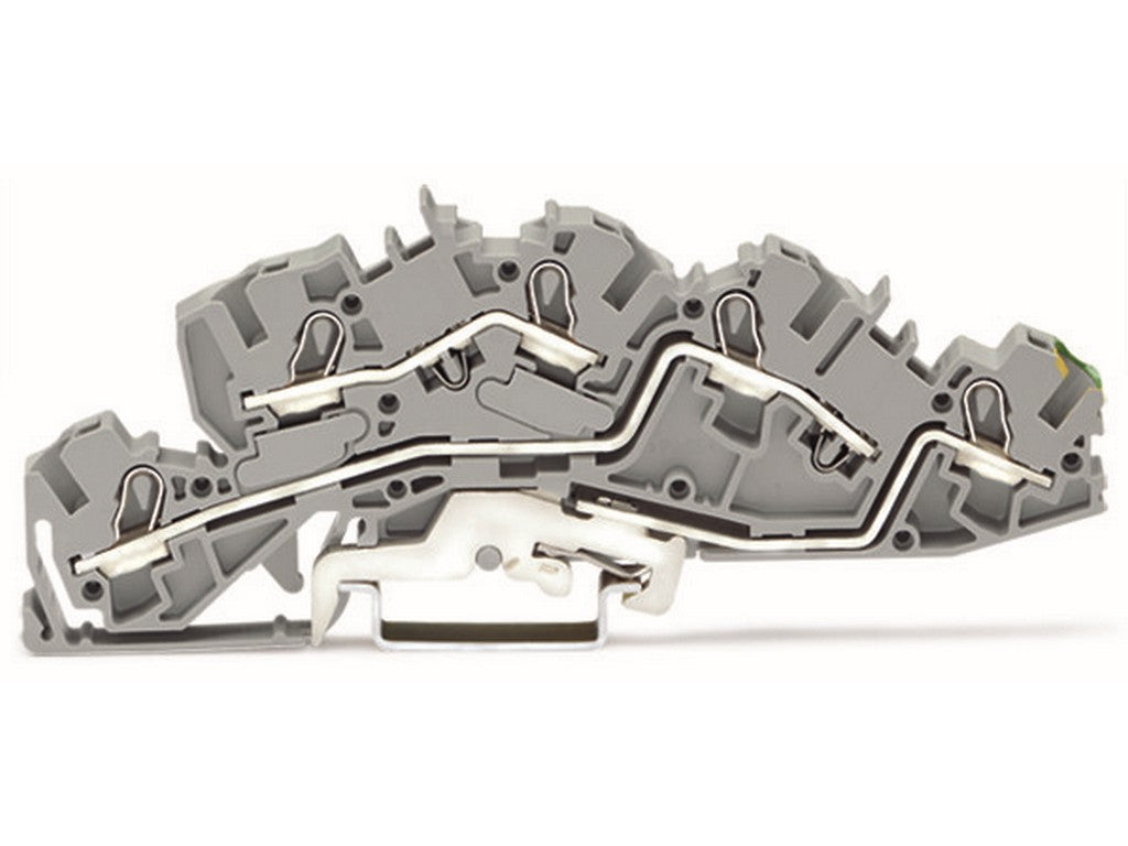 WAGO 2005-7645 Installationsetagenklemme mit Betätigungsöffnung 4 mm² Push-in CAGE CLAMP® grau