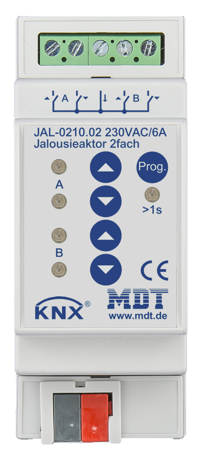 MDT Jalousieaktor 2-fach, 2TE, REG, 10A, 230VAC