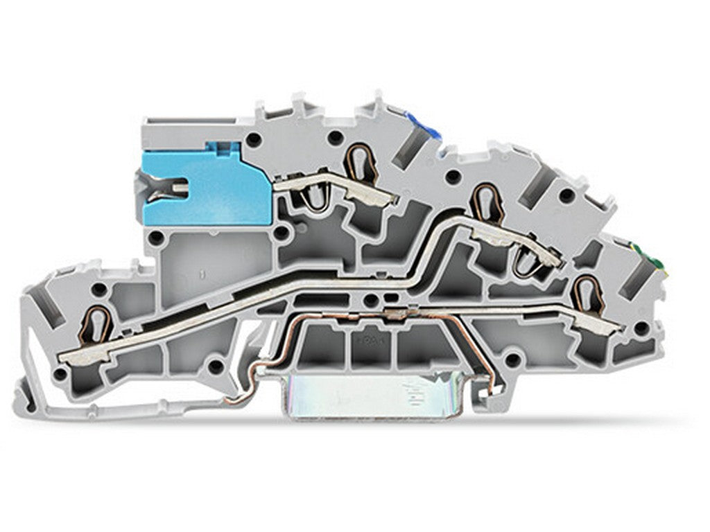 WAGO 2003-7641 Installationsetagenklemme mit Betätigungsöffnung 2,50 mm² mit N-Trennschlitten Push-in CAGE CLAMP® grau