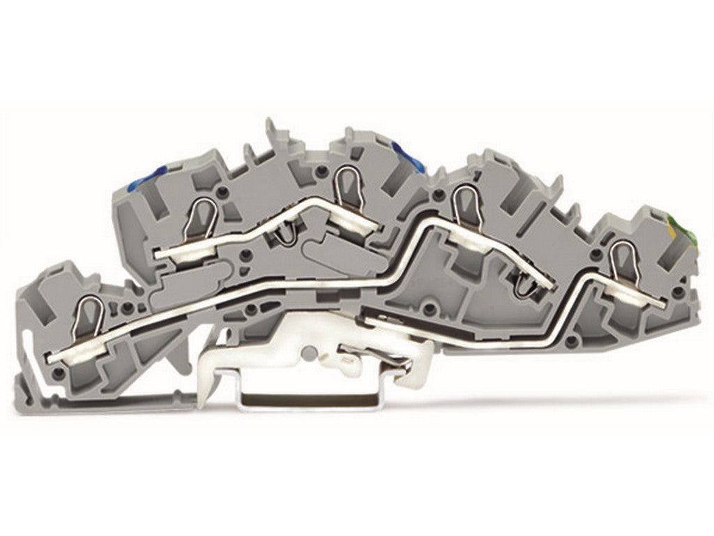 WAGO 2005-7646 Installationsetagenklemme mit Betätigungsöffnung 4 mm² Push-in CAGE CLAMP® grau