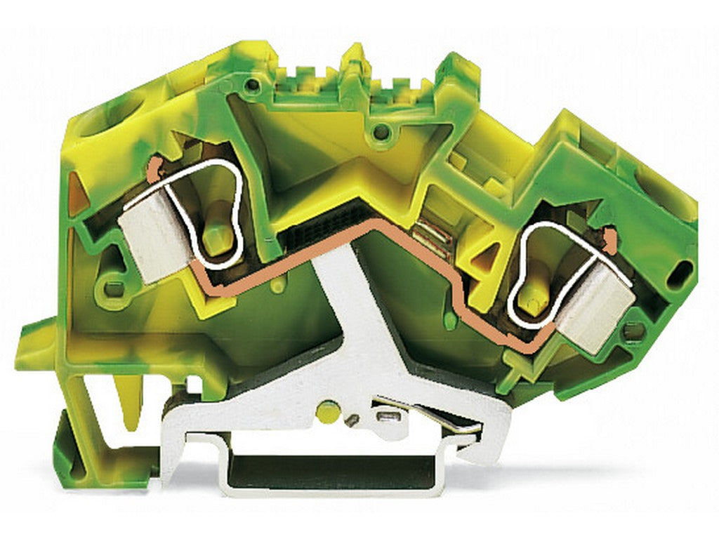 WAGO 784-607 2-Leiter-Schutzleiterklemme 10 mm² CAGE CLAMP® grün-gelb