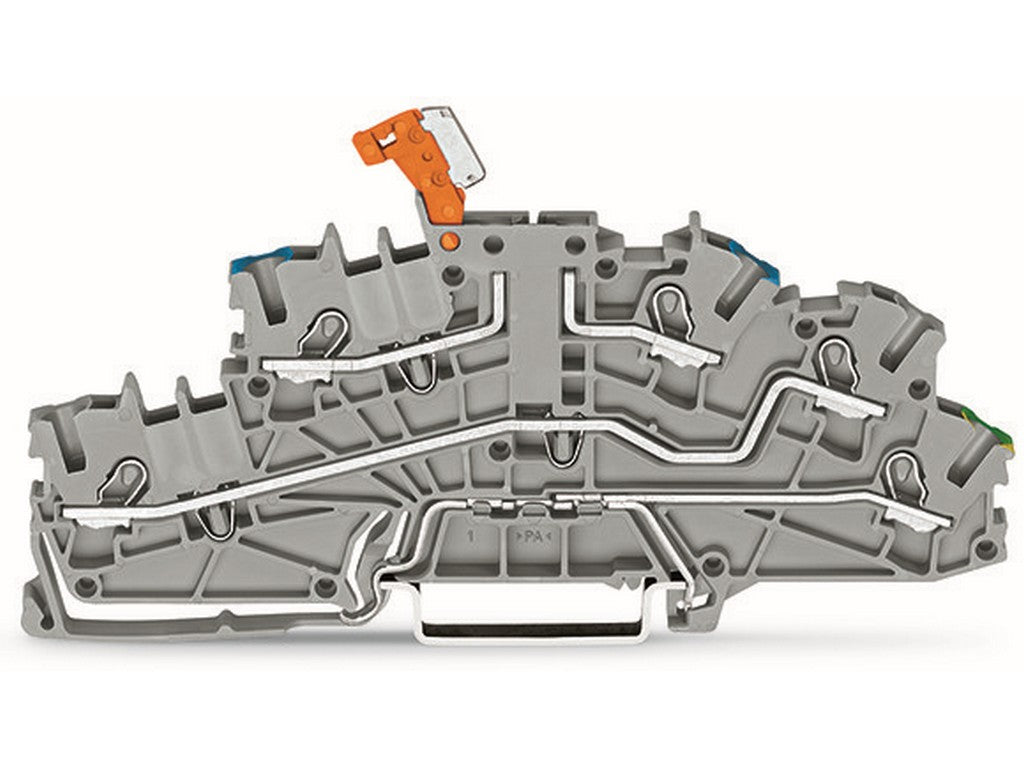 WAGO 2003-6641 Installationsetagenklemme mit Betätigungsöffnung 2,5 mm² mit schwenkbarem Trennmesser Push-in CAGE CLAMP® grau