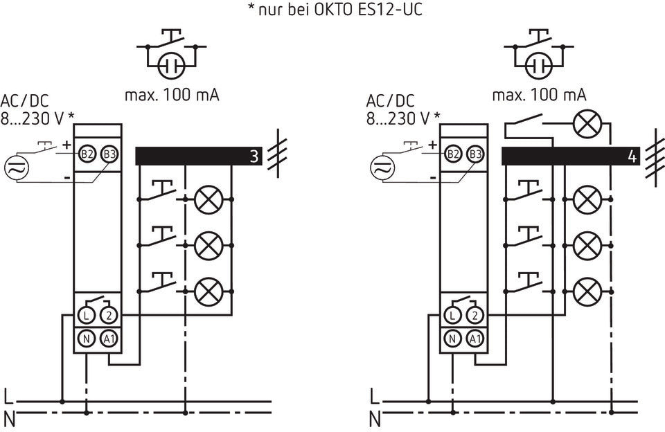 Theben, OKTO ES12-UC, Elektronischer Stromstoßschalter mit 1 Kanal/Kontakt (Schließer).