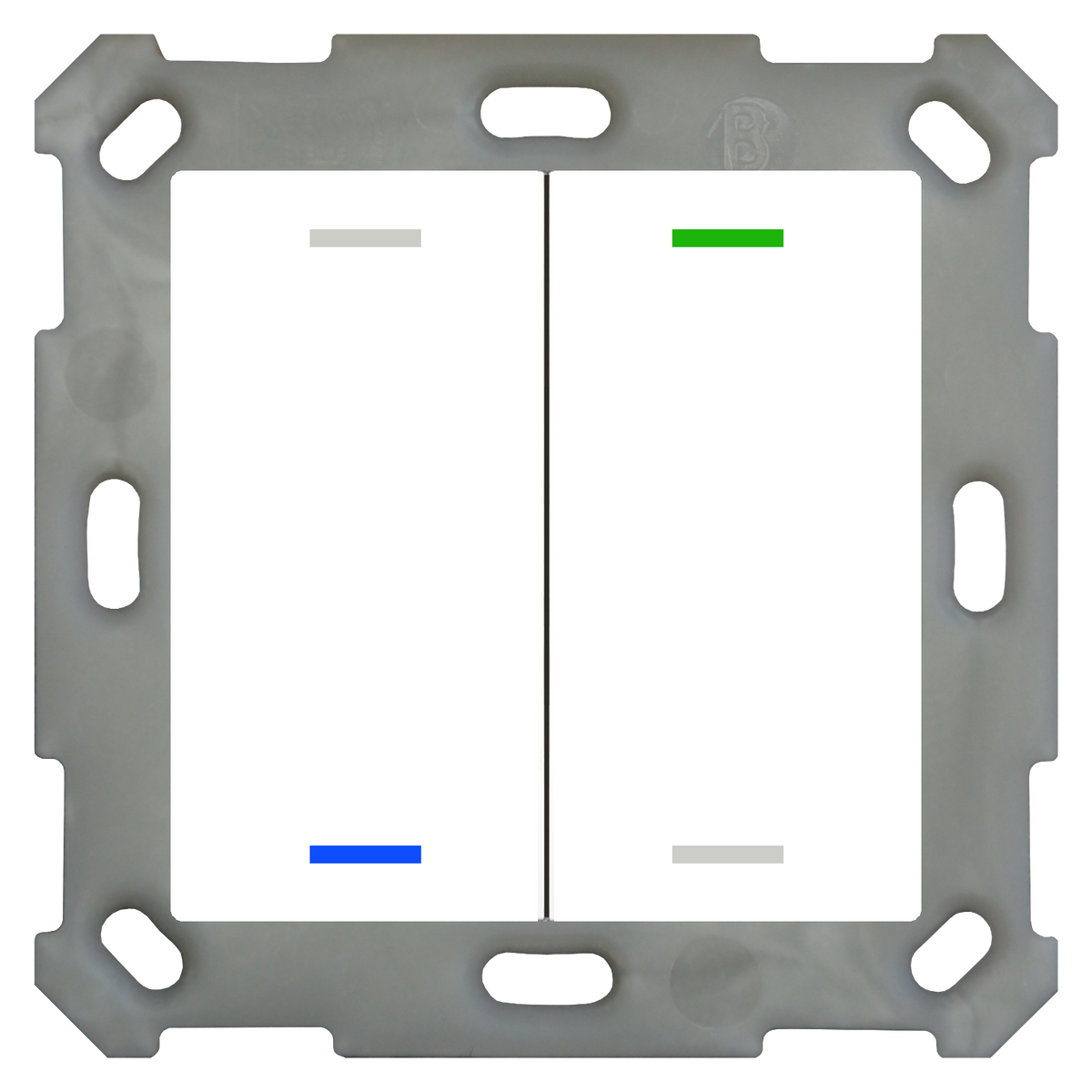 MDT Taster Light 55 2-fach, RGBW, Reinweiß glänzend, Neutral