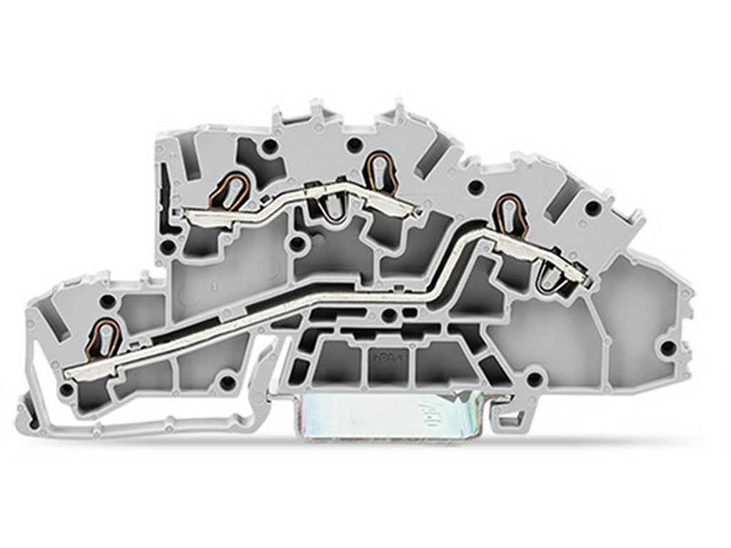 WAGO 2003-7642 Installationsetagenklemme mit Betätigungsöffnung 2,5 mm² Push-in CAGE CLAMP® grau