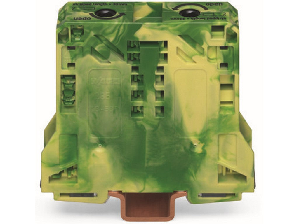 WAGO 285-157 2-Leiter-Schutzleiterklemme 50 mm² POWER CAGE CLAMP grün-gelb