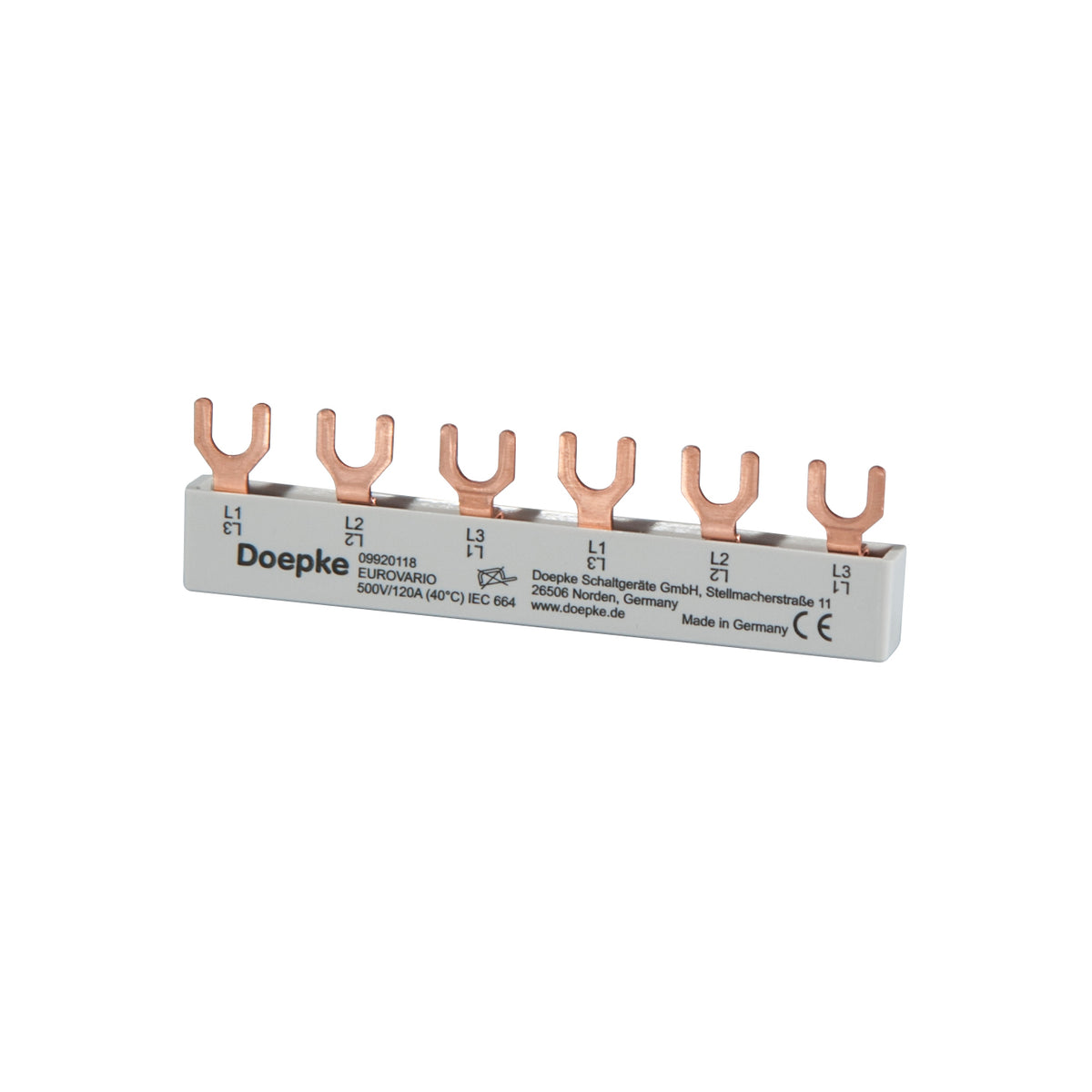 Doepke Doepke Gabelsammelschiene 3p, 6 TE, 63 A ((L1, L2, L3) x 2)
