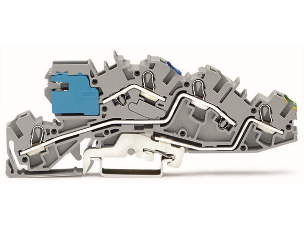 WAGO 2005-7641 Installationsetagenklemme mit Betätigungsöffnung 4 mm² Push-in CAGE CLAMP® grau