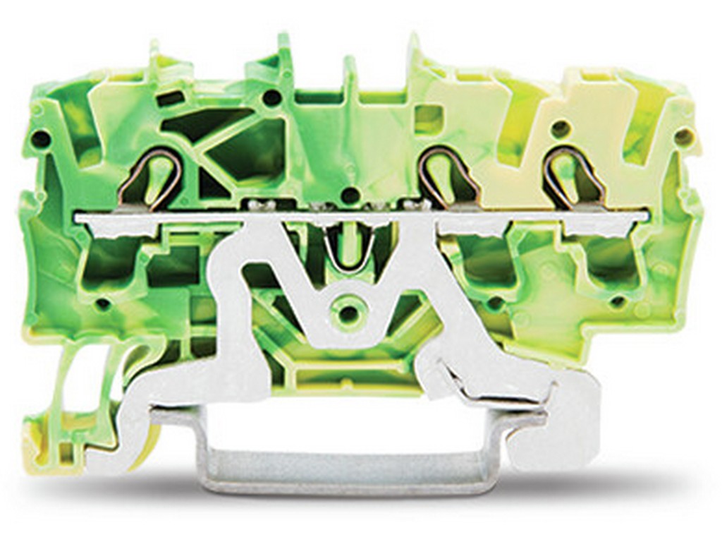 WAGO 2002-1307 3-Leiter-Schutzleiterklemme 2,5 mm² Ex e II geeignet Push-in CAGE CLAMP® grün-gelb