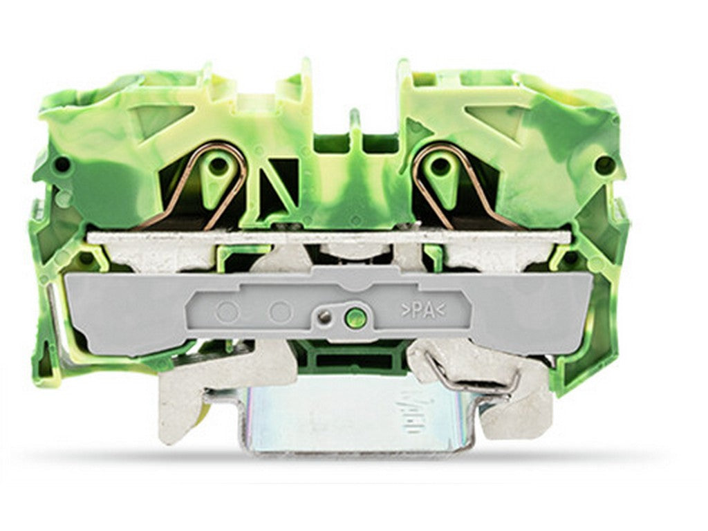 WAGO 2010-1207 2-Leiter-Schutzleiterklemme 10 mm² Ex e II geeignet Push-in CAGE CLAMP® grün-gelb