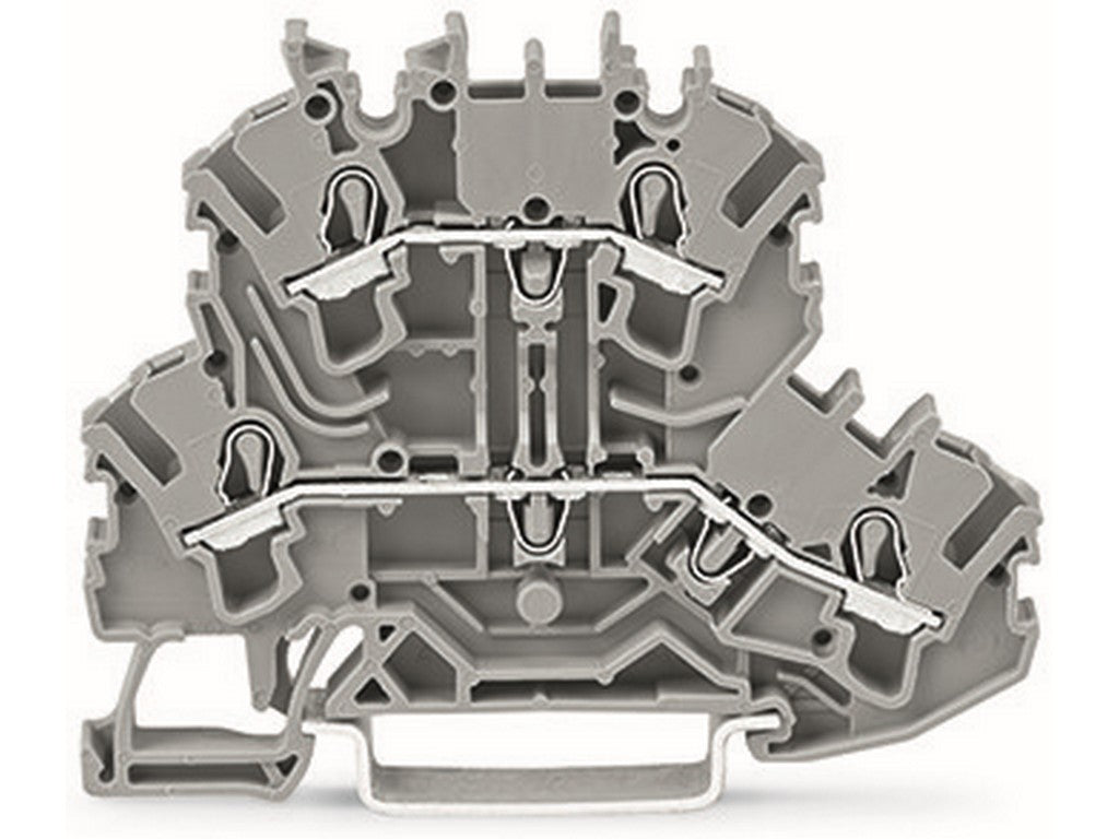 WAGO 2002-2201 Doppelstockklemme Durchgangsklemme Ex e II geeignet Push-in CAGE CLAMP® grau