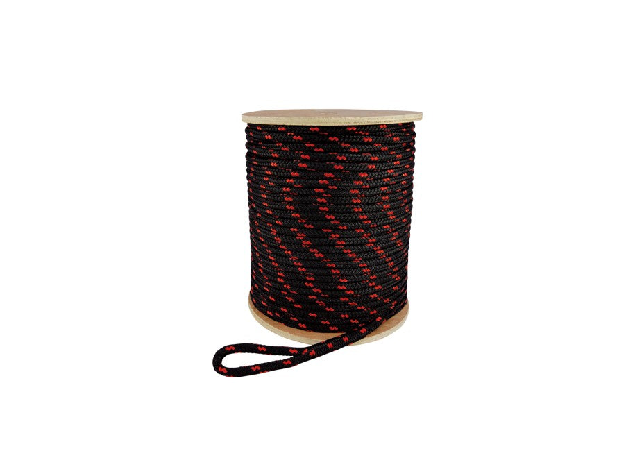 RUNPOTEC 20619 Zugseil Polyester auf Trommel, Ø 10mm, 120m