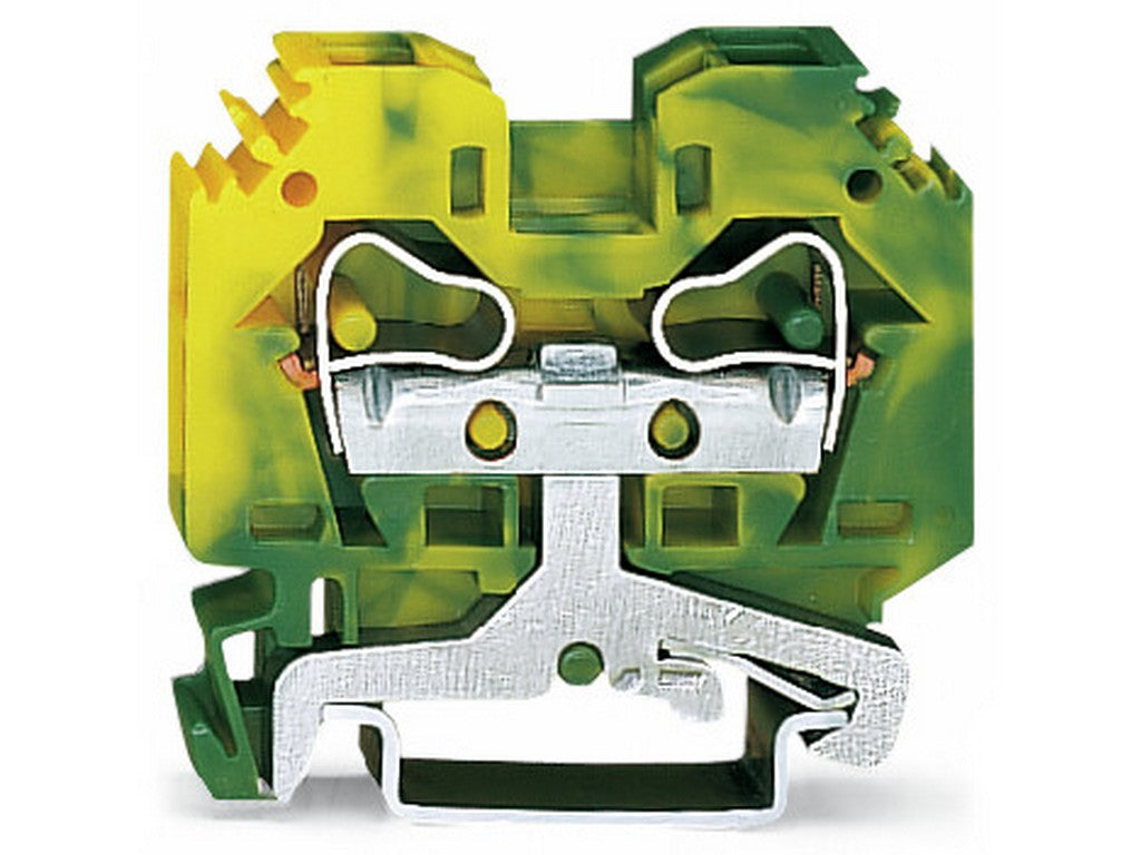 WAGO 284-107 2-Leiter-Schutzleiterklemme 10 mm² CAGE CLAMP® grün-gelb
